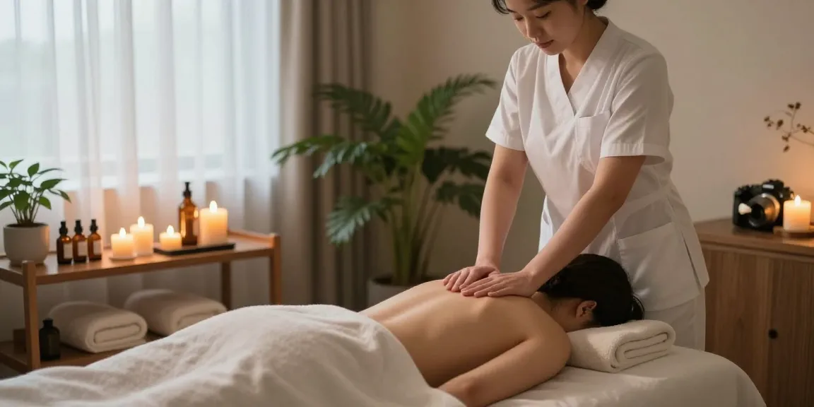 Experience a calming 은평구출장마사지 in a tranquil home spa, showcasing therapeutic relaxation.