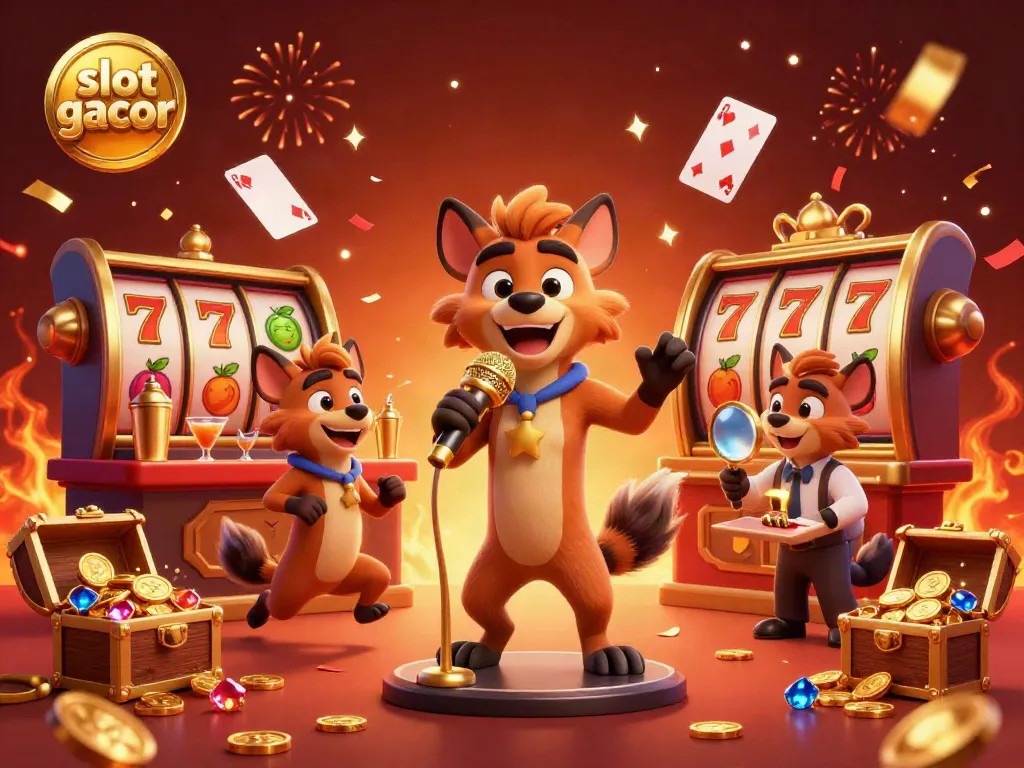 Experience the excitement of slot gacor with vibrant hyenas running a comedy casino club.