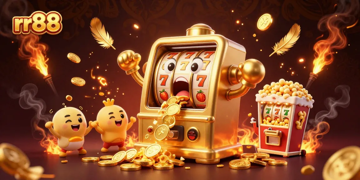 Spin to win at rr88 with golden slot machines in a vibrant jackpot scene!