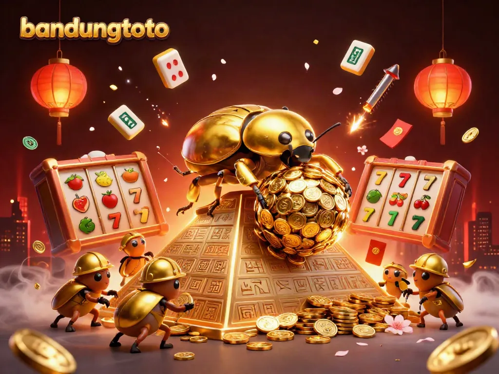 Experience the excitement of bandungtoto with vibrant casino symbols and animated elements.