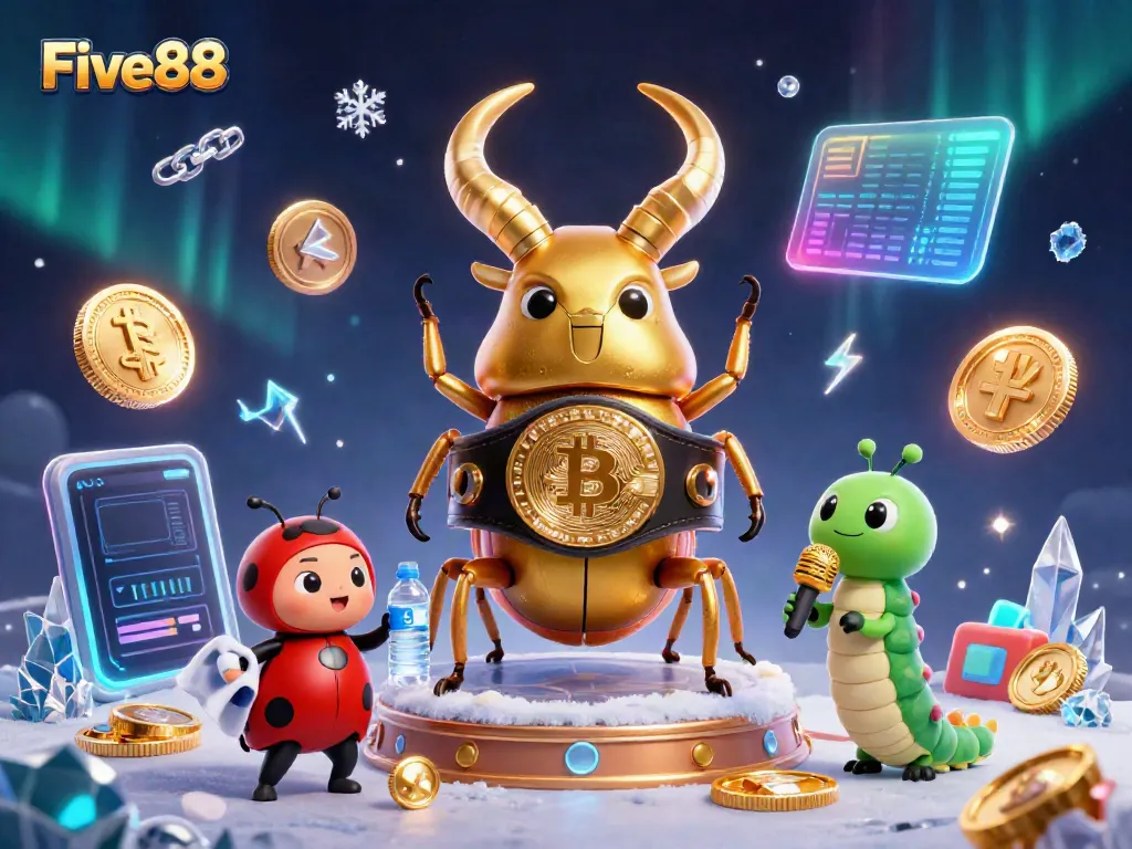 Five88 offers thrilling gaming adventures with a dynamic 3D cartoon illustration of casino-themed elements.