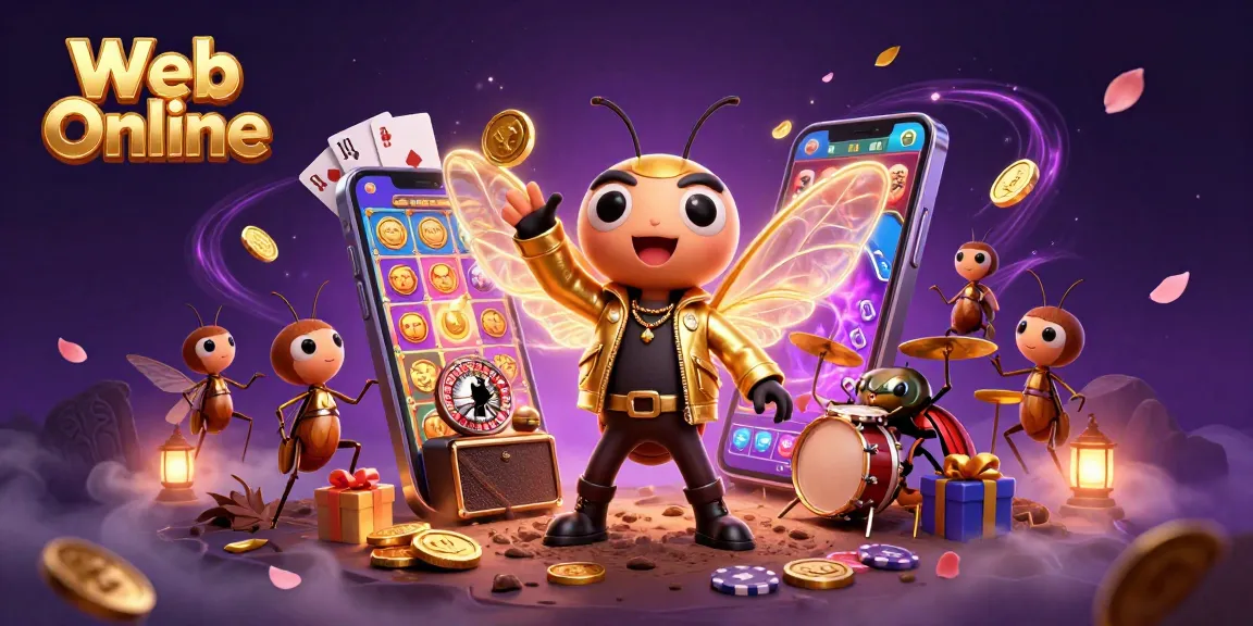 Experience the excitement of Web Online with a vibrant 3D casino scene filled with action and animation.