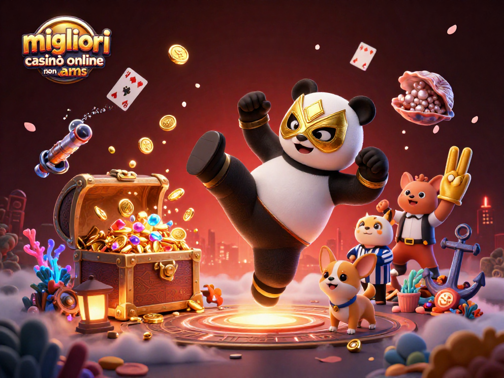 Visualizza i migliori casinò online non AAMS con il panda lottatore e i suoi fan entusiasti.