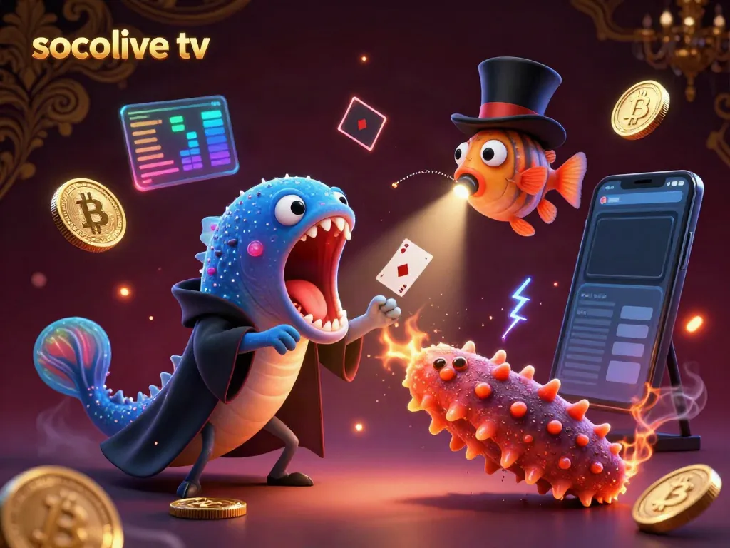 Experience exciting magic acts with socolive tv's unique underwater creature performers in a lively casino scene.