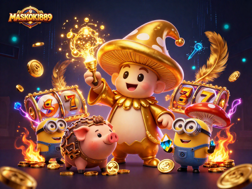 Experience excitement with MASKOKI889, where the golden mushroom wizard and treasure await!