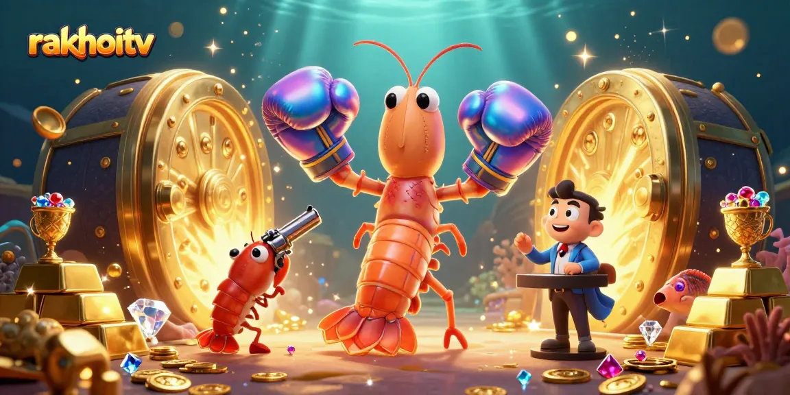 Experience the excitement of rakhoitv with vibrant 3D underwater characters battling for treasures in a thrilling casino setting.