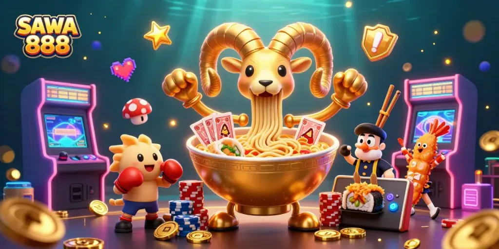 Engage with SAWA 888's exciting casino adventures featuring vibrant characters and dynamic gaming elements.