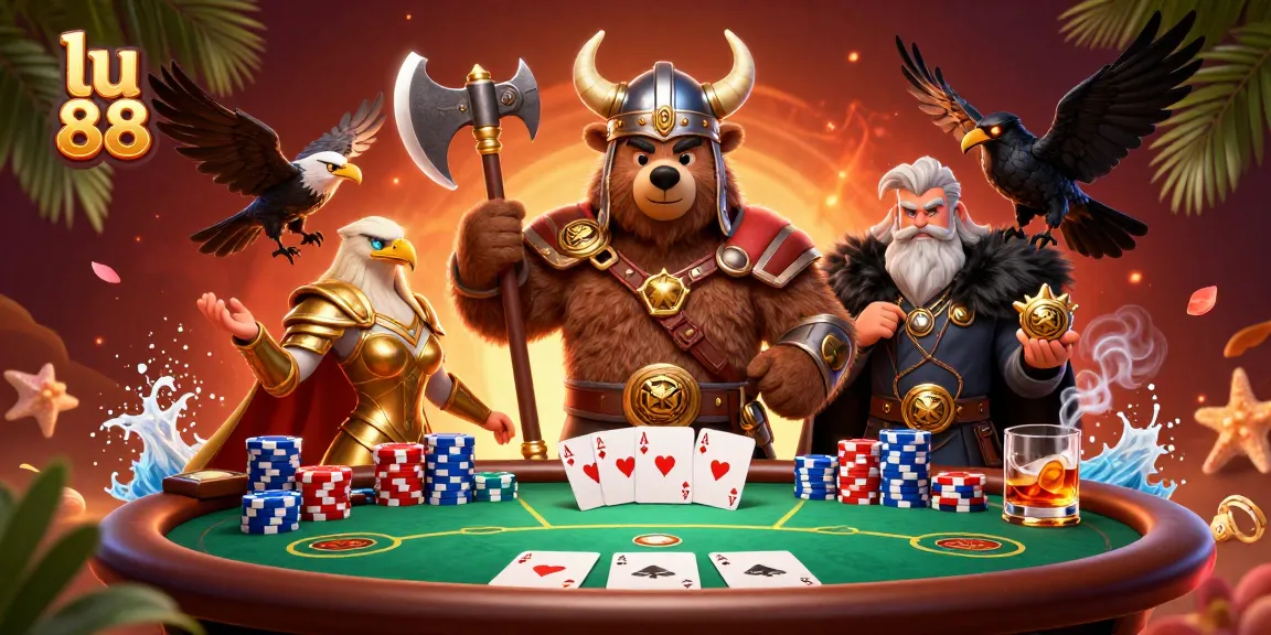 Experience thrilling gaming at lu 88 with dynamic poker and casino elements featuring colorful chips and cards.