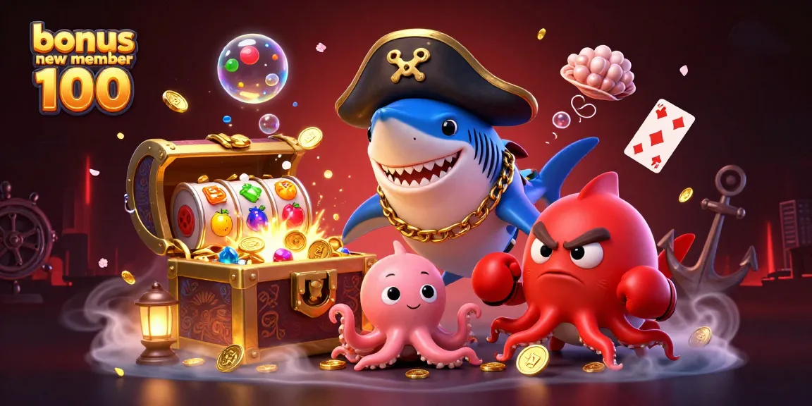 Engage with the exciting bonus new member 100 offer featuring colorful slot games and lively marine characters.