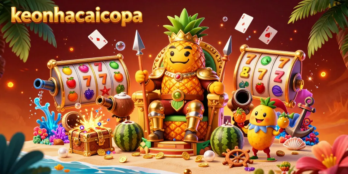 Engage with dynamic slots gameplay illustrated in this vibrant keonhacaicopa scene packed with animated characters.