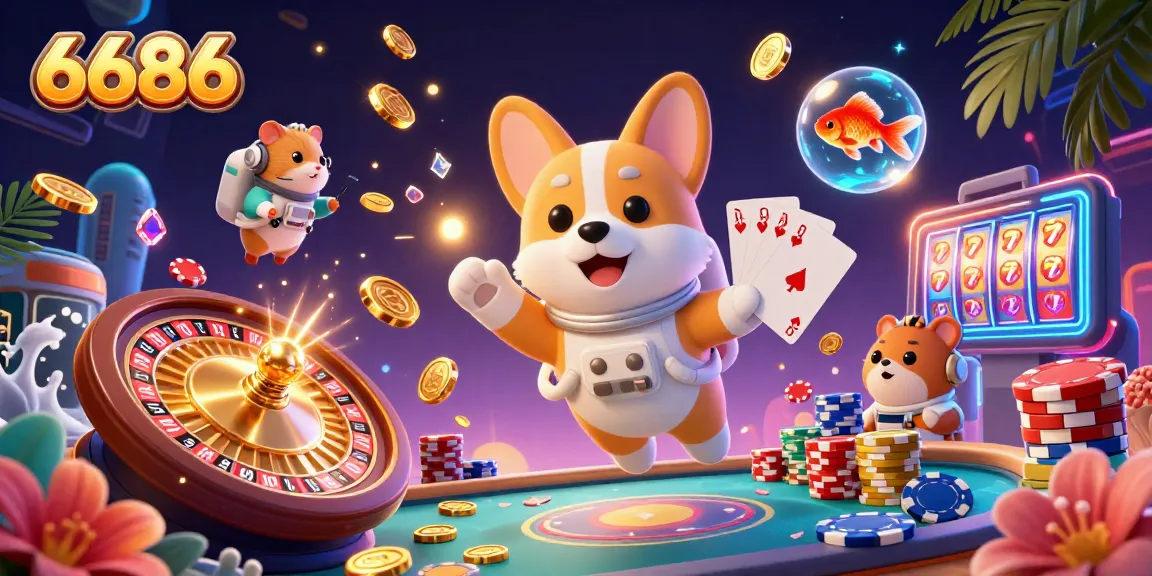 Join the excitement at 6686 and win with dynamic poker chips and coins in space casino!