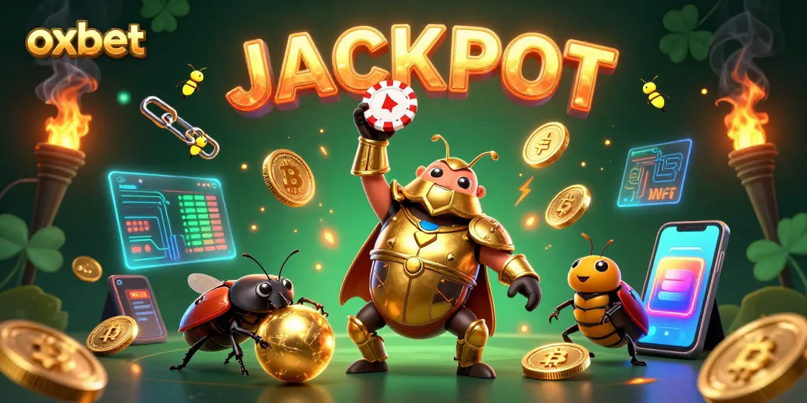 Witness the oxbet victory scene with dynamic characters and crypto gaming elements in a vibrant casino setting.