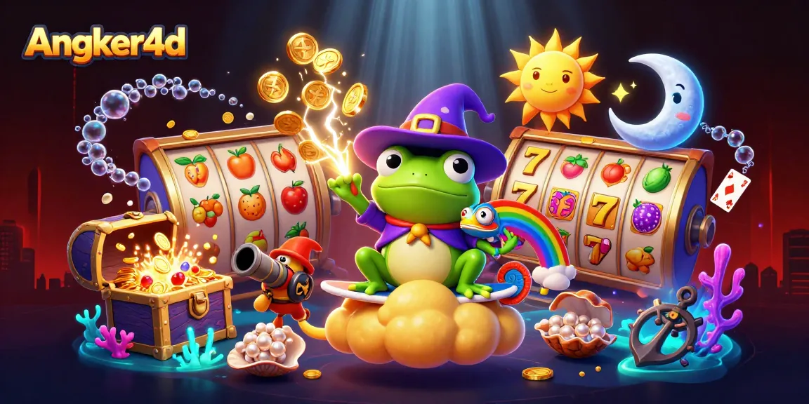 Permainan slot Angker4d menarik dengan karakter magis dan koin berkilauan.