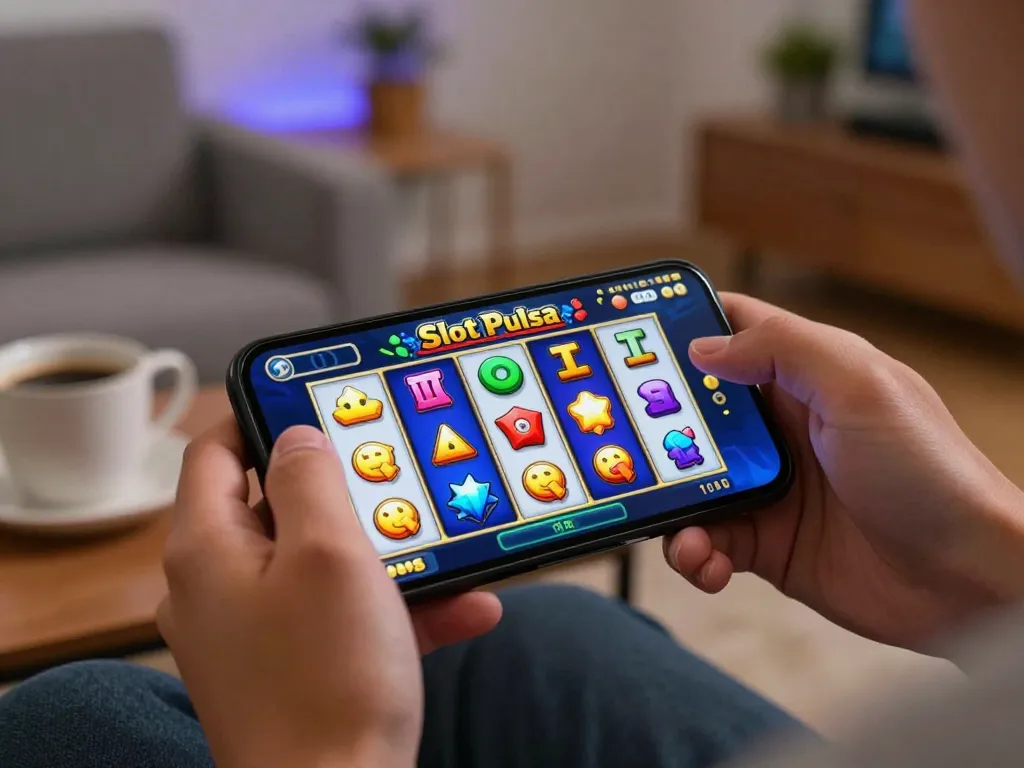 Engaging gameplay on Slot Pulsa game shown on smartphone screen, enhancing online gaming experience