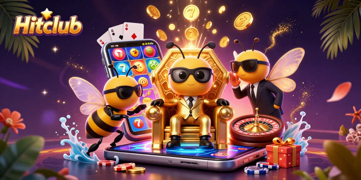 Hitclub revamps the gaming experience with a vibrant 3D illustration of a mob boss and casino elements.