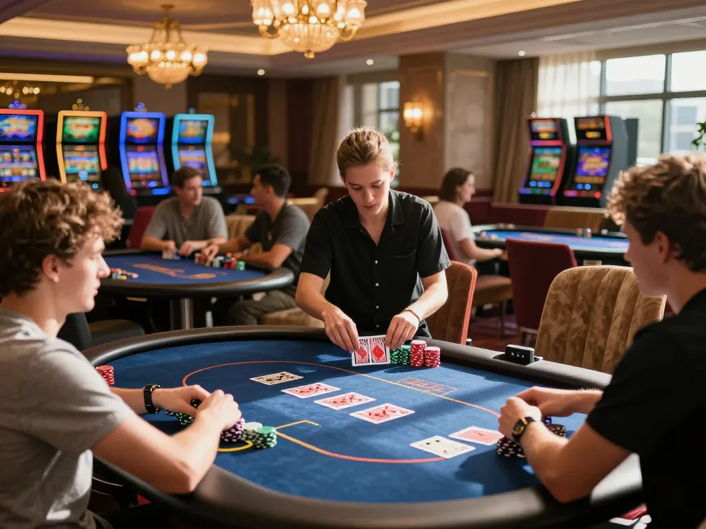 Watch players at IDC88 JOKER engaging in strategic poker gameplay in a luxury casino setting.