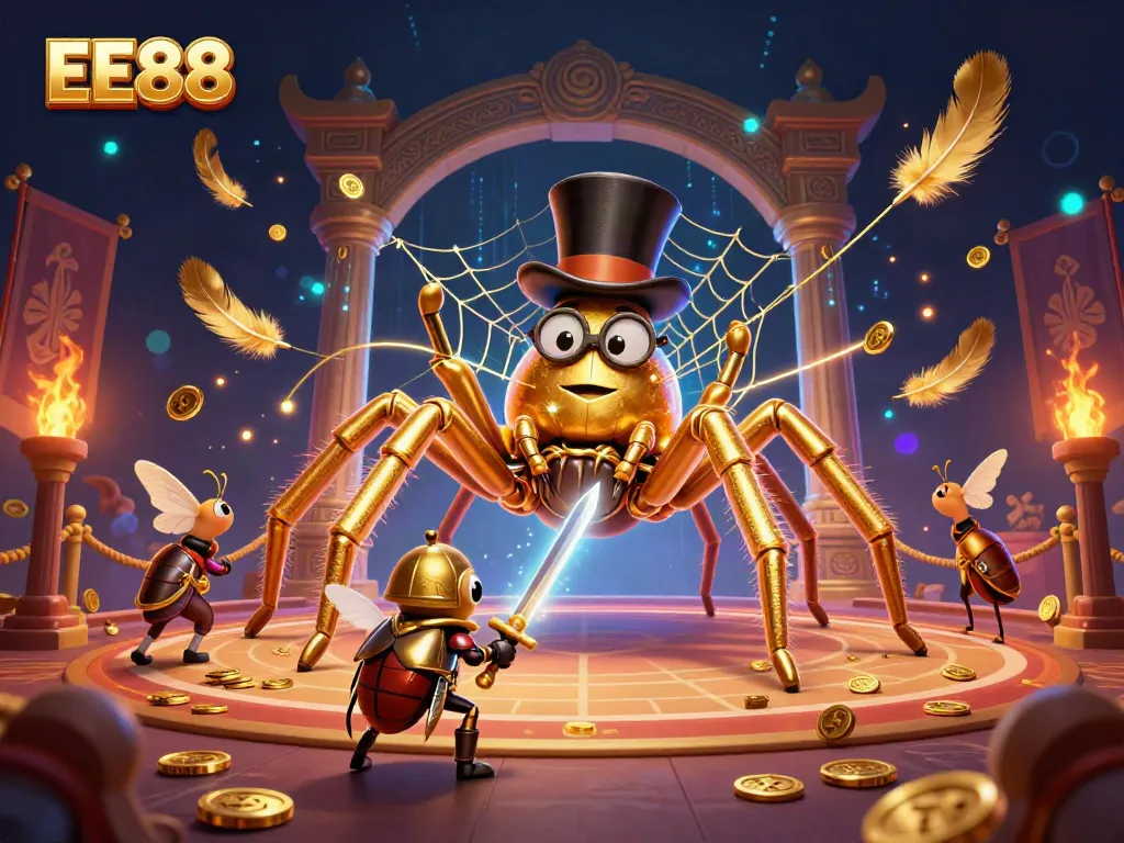 Experience EE88's thrilling casino adventure with vibrant fantasy elements in a rich 3D illustration.