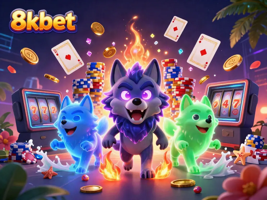 Experience thrilling online gaming with 8xbet's captivating casino illustration.