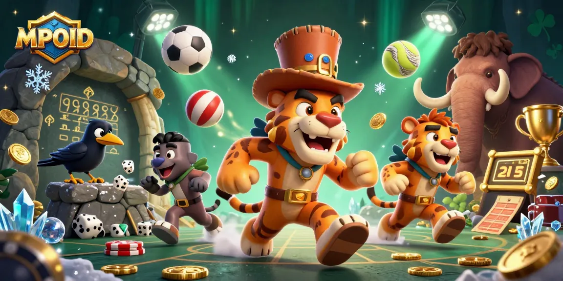 MPOID Casino Experience: Dynamic prehistoric duo managing a thrilling stone-age betting environment.