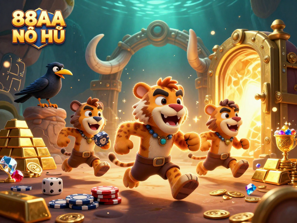 Engage with 88AA NỔ HŨ in a vibrant, hyper-detailed casino scene showcasing thrilling jackpot elements.