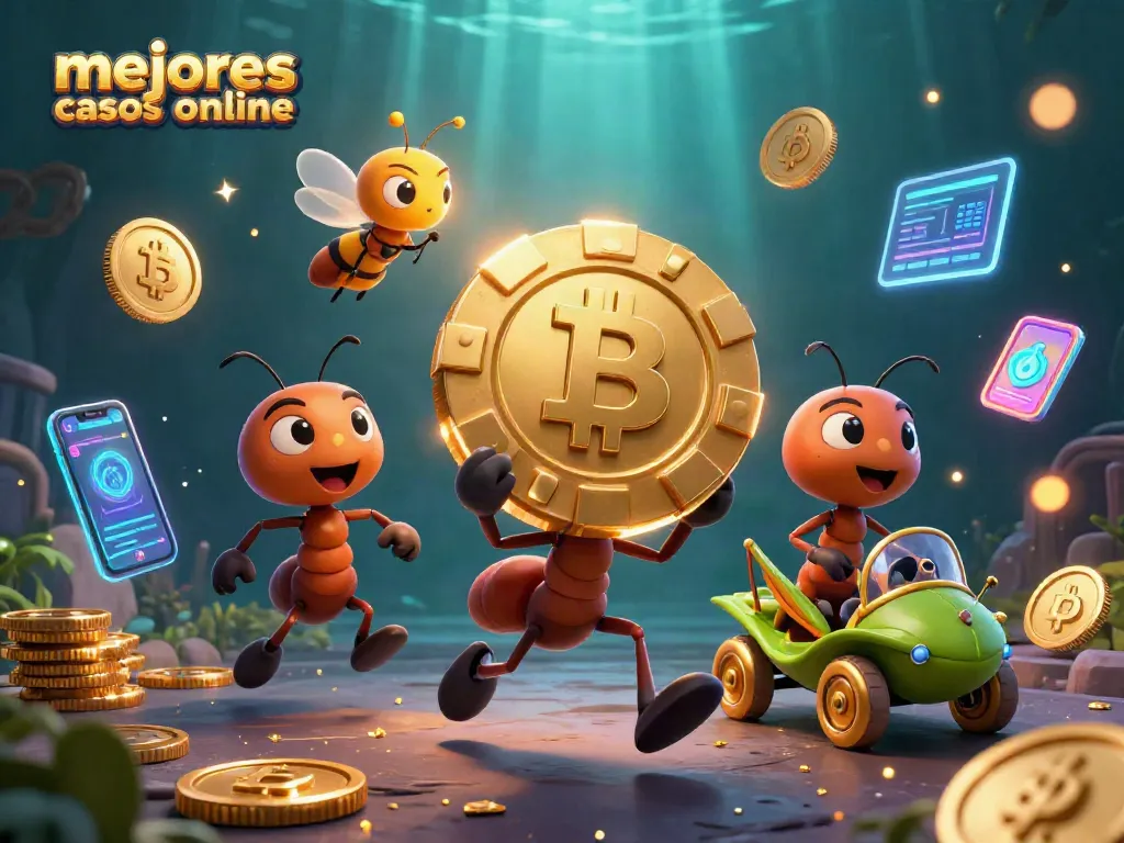 Disfruta de los mejores casinos online con un divertido grupo de hormigas en una emocionante aventura de juego.