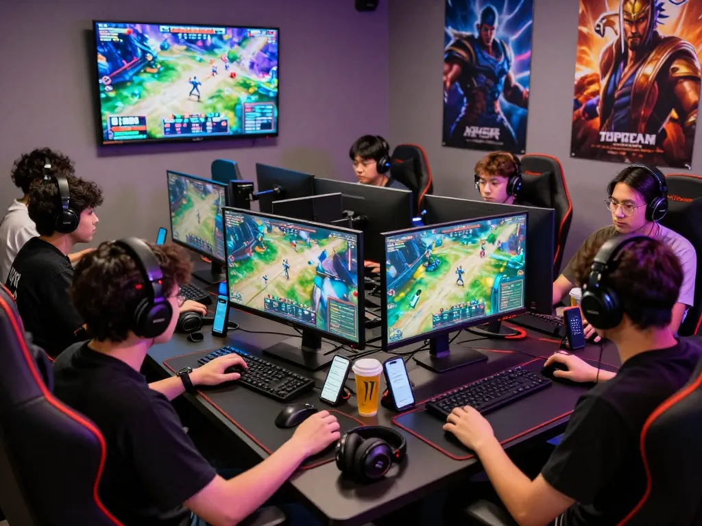Engaging online gaming scene featuring players focused on screens and game elements at www.mantra88.com