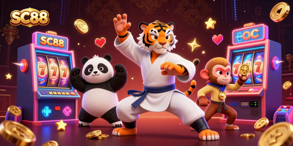 Experience the thrill of SC88's vibrant slots and gaming atmosphere with engaging characters.