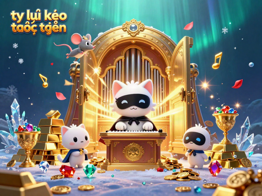 Engage with tỷ lệ kèo trực tuyến in a vibrant casino scene featuring whimsical characters and treasures.