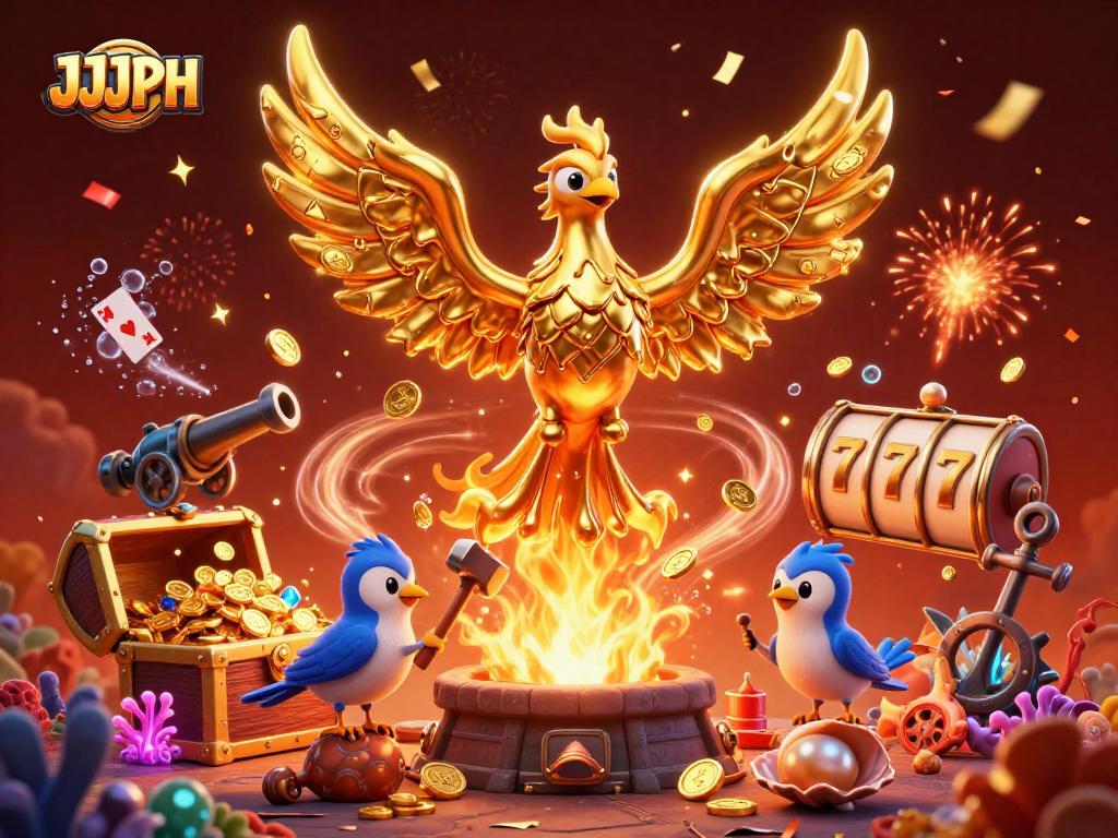 Experience the vibrant JJJPH casino adventure with golden phoenix and epic game elements!
