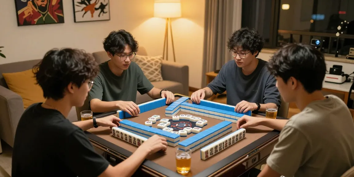 Group of friends enjoying MahjongJP88 Official game with colorful tiles and lively atmosphere