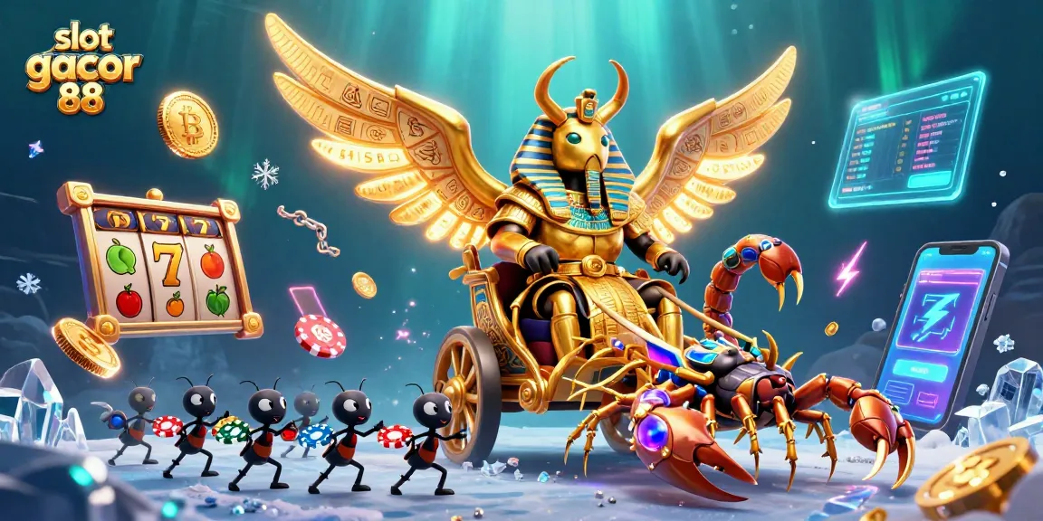 Experience slot gacor 88 with thrilling slot reels and golden treasures in this vivid 3D illustration.