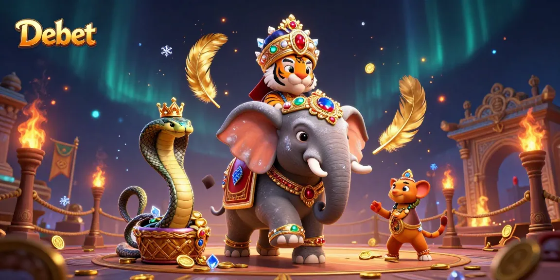 Bet with Debet in this vibrant casino-themed illustration featuring an Indian maharaja tiger.