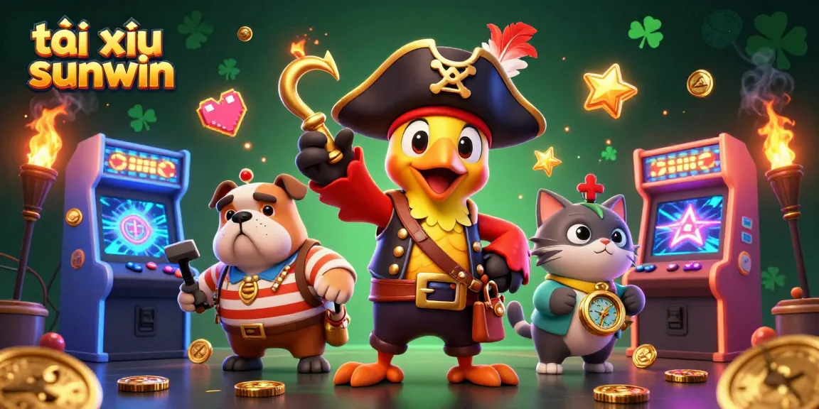 Engage in thrilling tài xỉu sunwin gameplay with colorful characters and arcade elements.