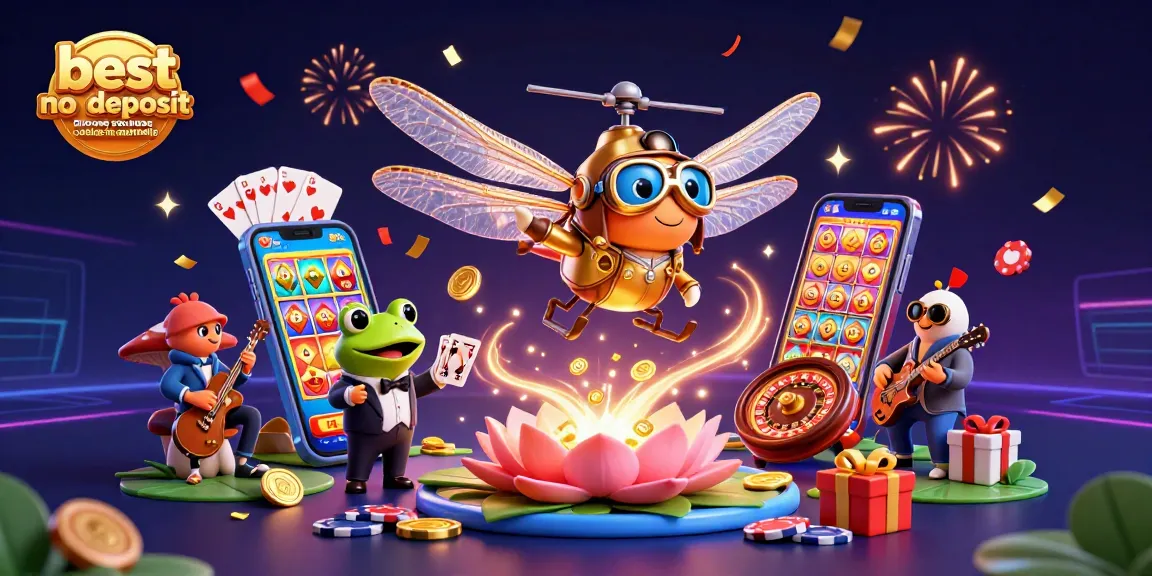 Experience the excitement of the best no deposit bonus casinos in Australia with vibrant characters and gambling elements.