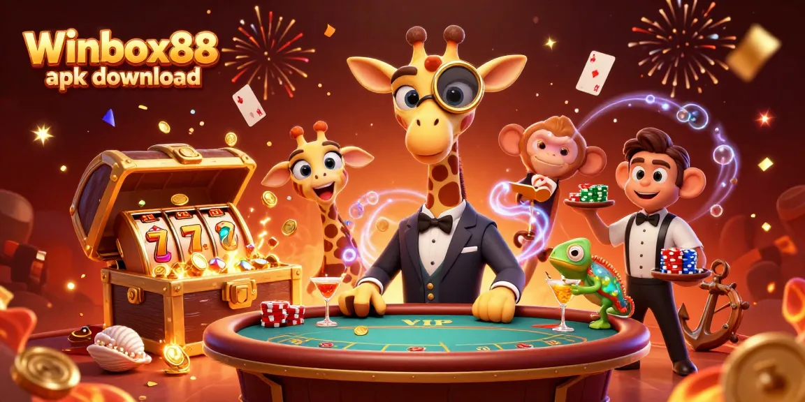 Winbox88 apk download: Enjoy thrilling casino action with a high-roller giraffe and friends.