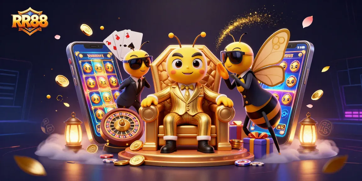 Experience the thrill at RR88 with vibrant games, animated characters, and rich casino elements.